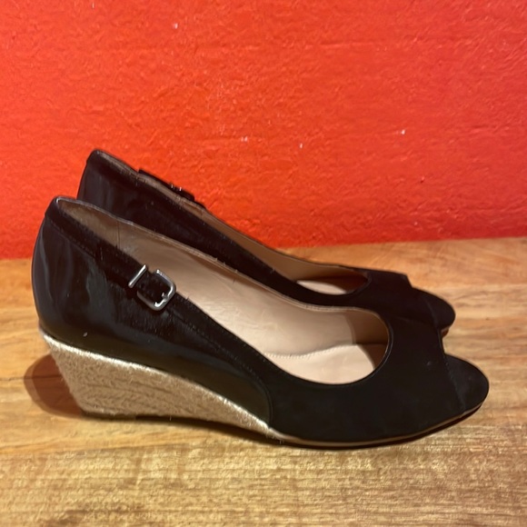 Suede & Patent Leather Wedges - Picture 1 of 6